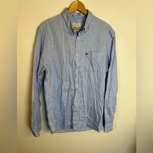 Jack Wills Men L Blue Long Sleeve Shirt Button down 100% Cotton classic fit